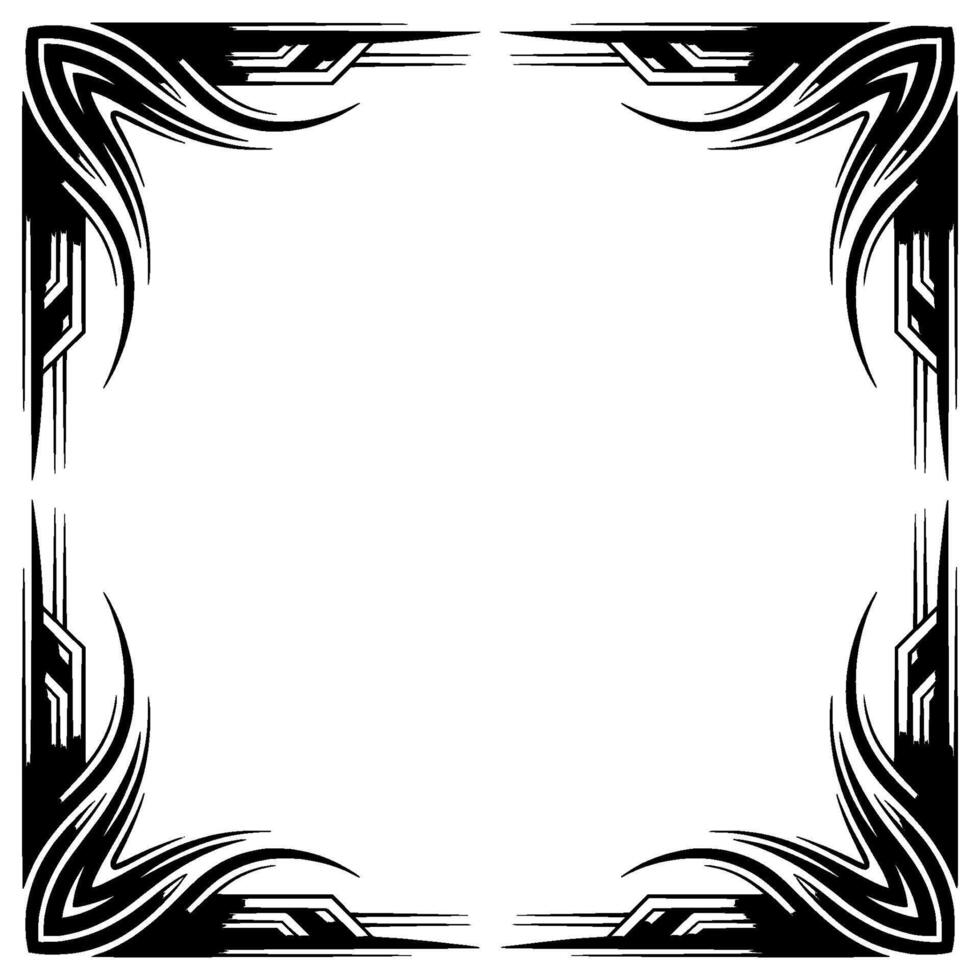 Art Deco Frame With Geometric Corner Elements vector