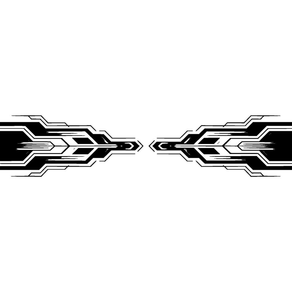 Futuristic Tech Border Element in Grayscale, Background vector