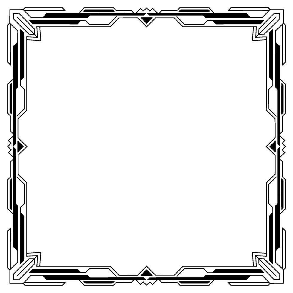 Elegant Art Deco Frame Geometric Border, Minimalist , Invitation Element vector