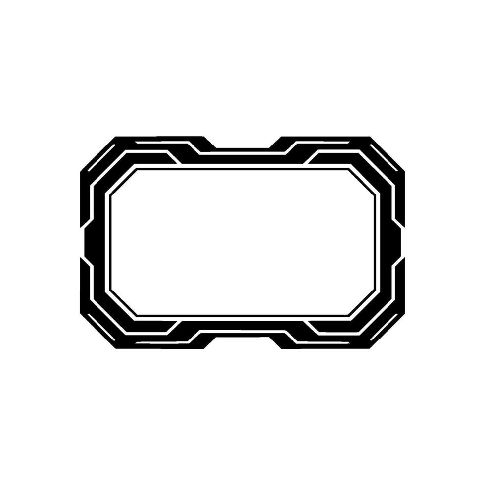 Tech Frame Template Futuristic Geometric Border on White vector