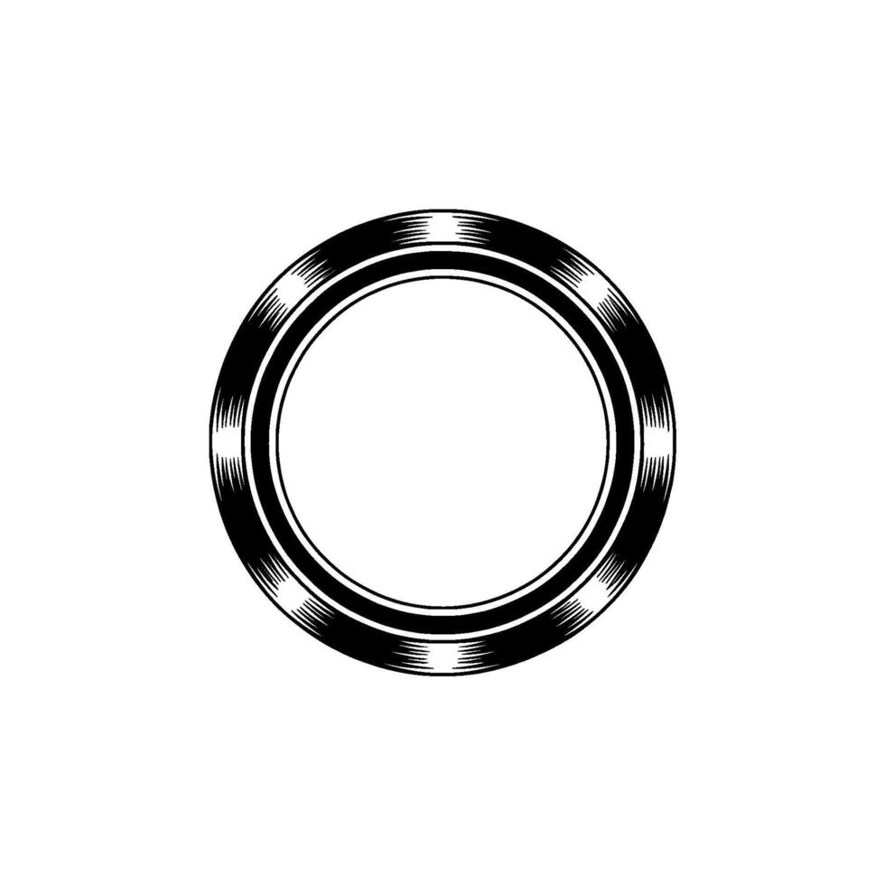 Geometric Black Ring on White, Retro , Illustration vector