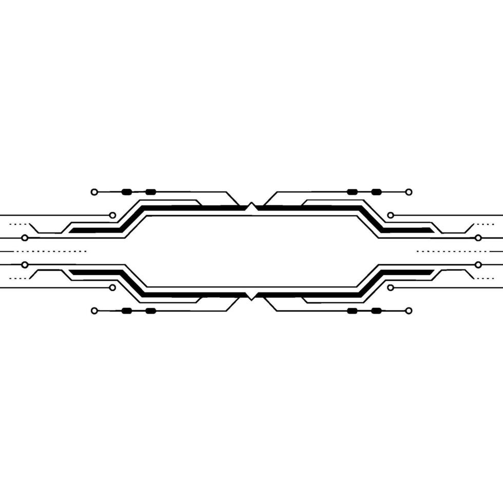 Minimalist Tech Circuit Board Frame on White Background vector