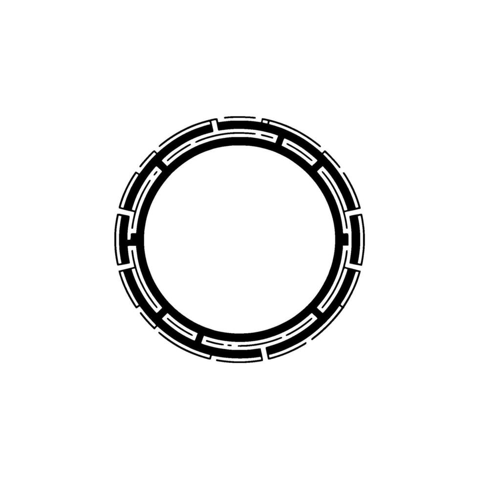 Minimalist Geometric Circle , Black and White Illustration, Modern Abstract Art vector