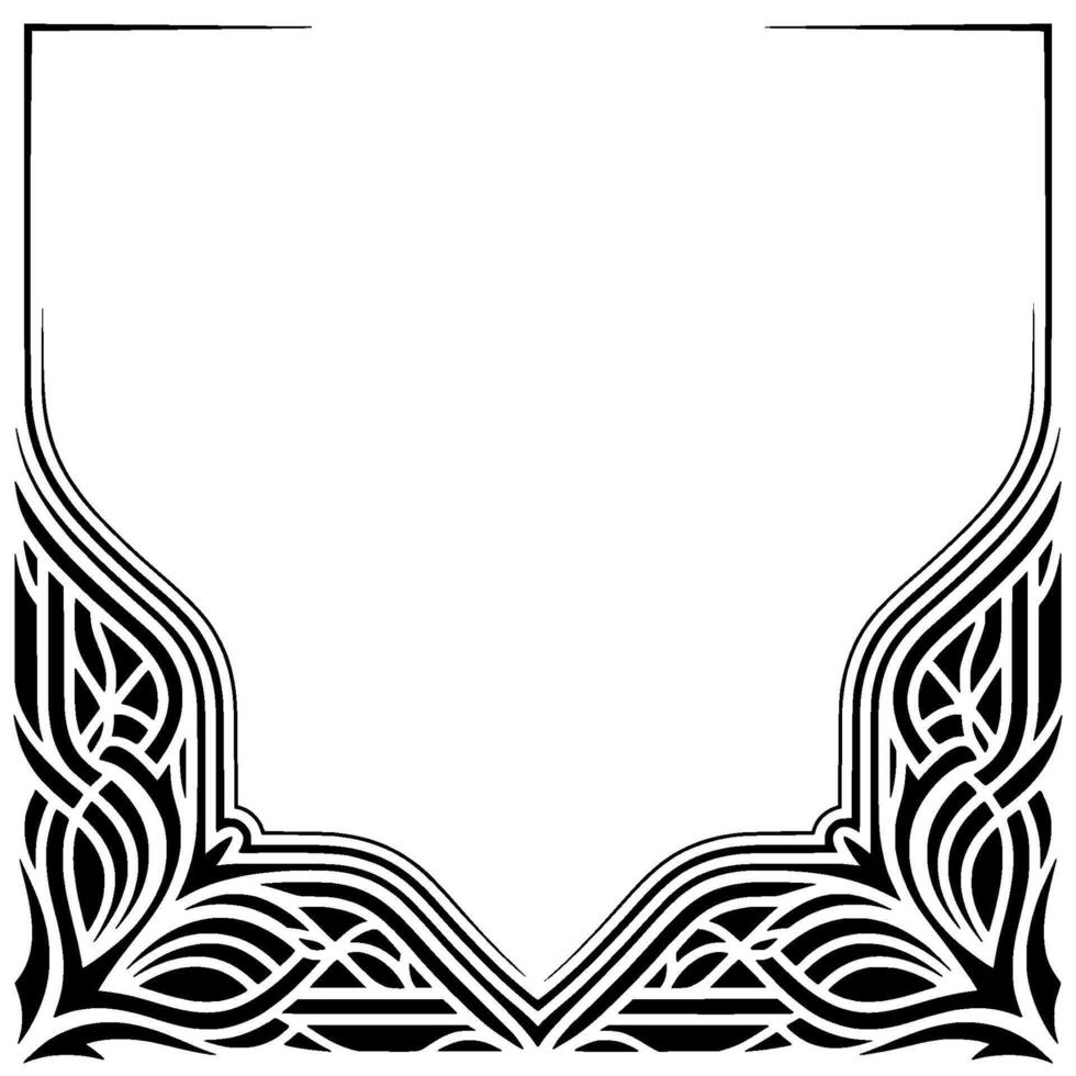 Elegant Black White Frame Element for Invitations Graphics vector