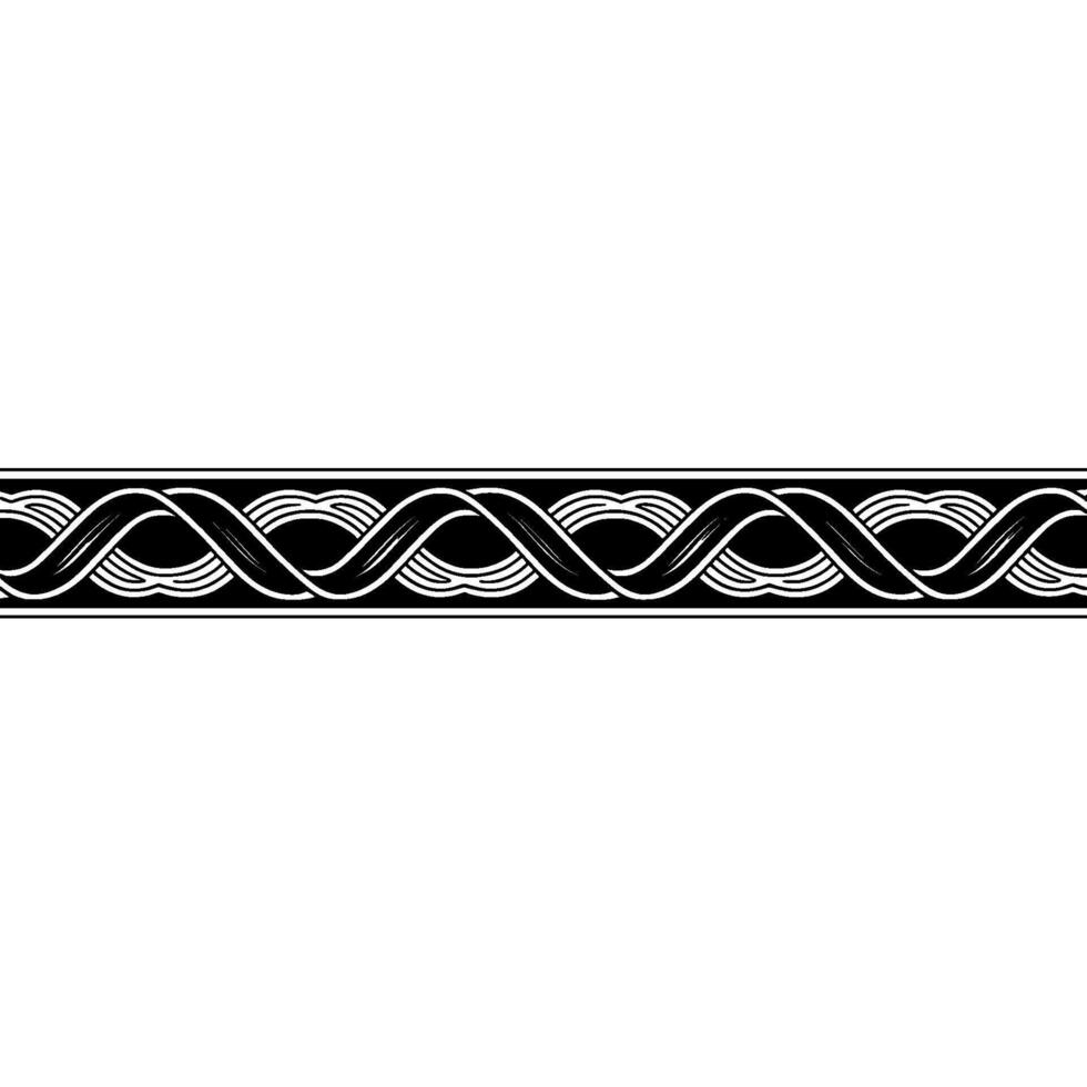 Elegant Intertwined Pattern Border in Black and White vector