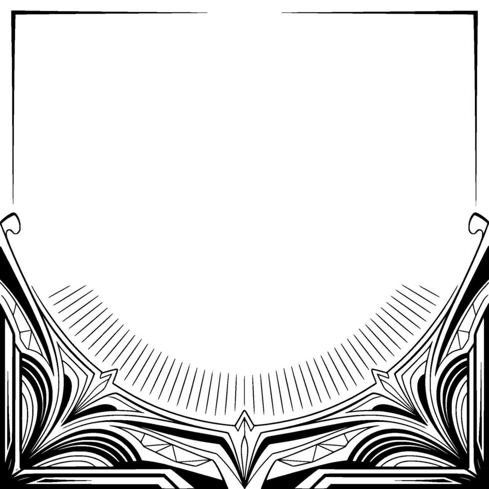 Art Deco Inspired Frame With Geometric Elements vector