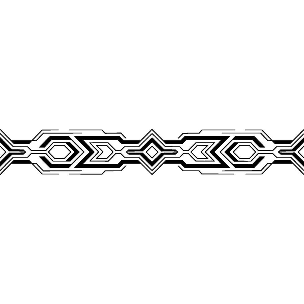 Geometric Tech Border , Black Lines on White Gradient vector