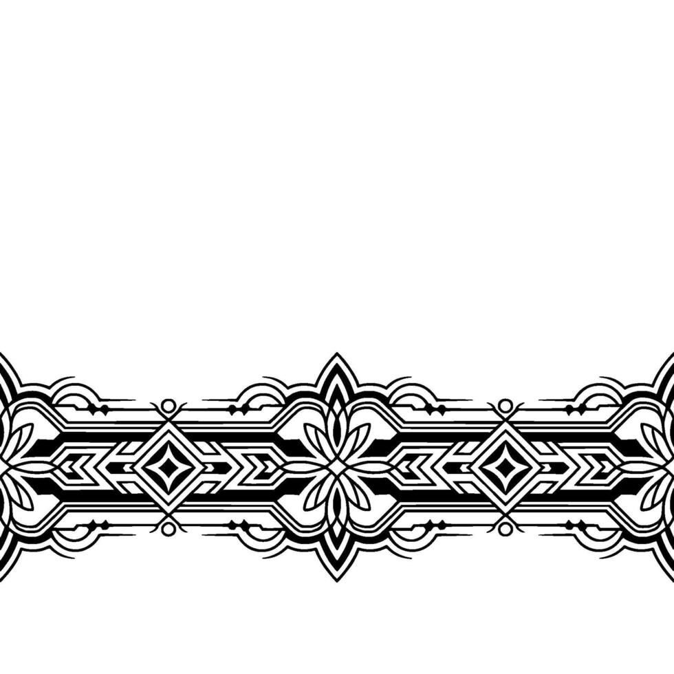 Geometric Black Border Ornament, Abstract Element vector