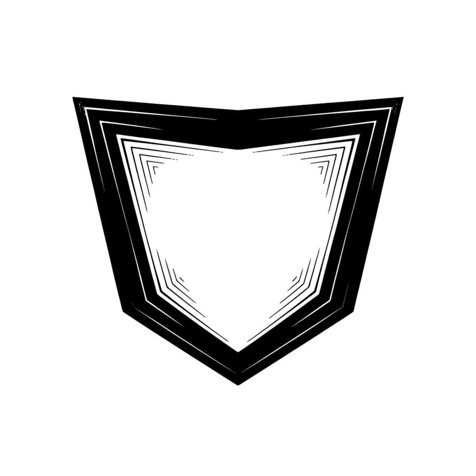 Modern Geometric Shield , Minimalist With Lines vector