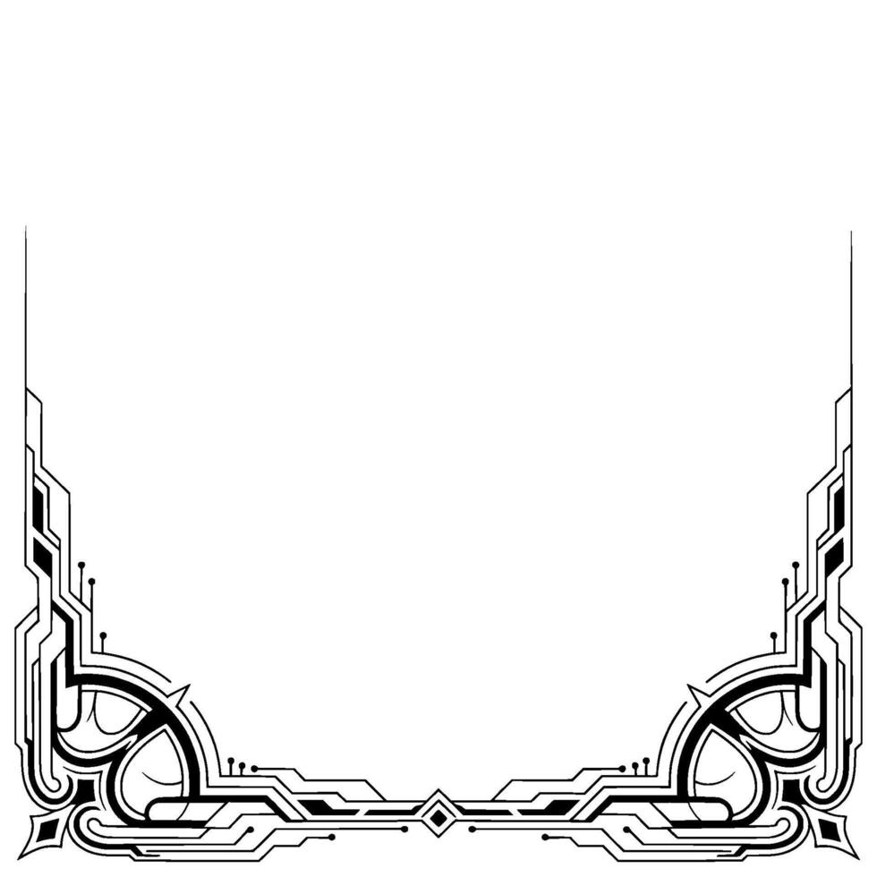 Art Deco Inspired Corner Border in Black and White vector