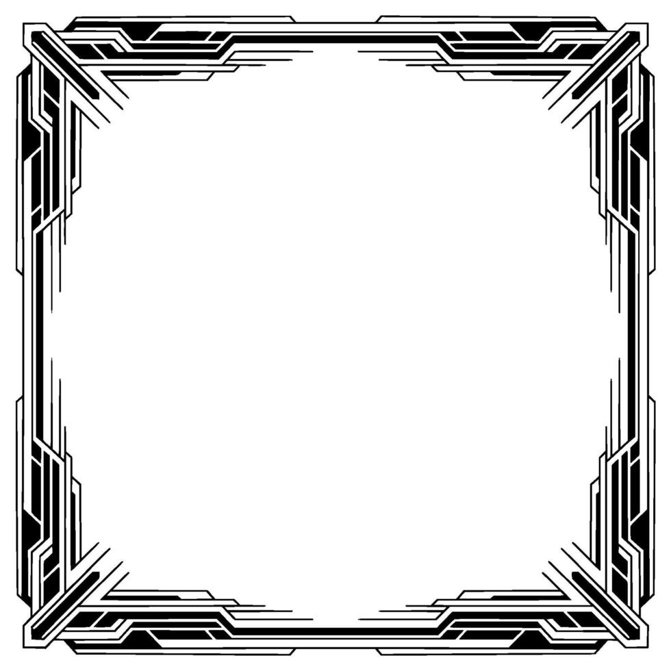 Art Deco Frame Black and White Border With Empty Space for vector