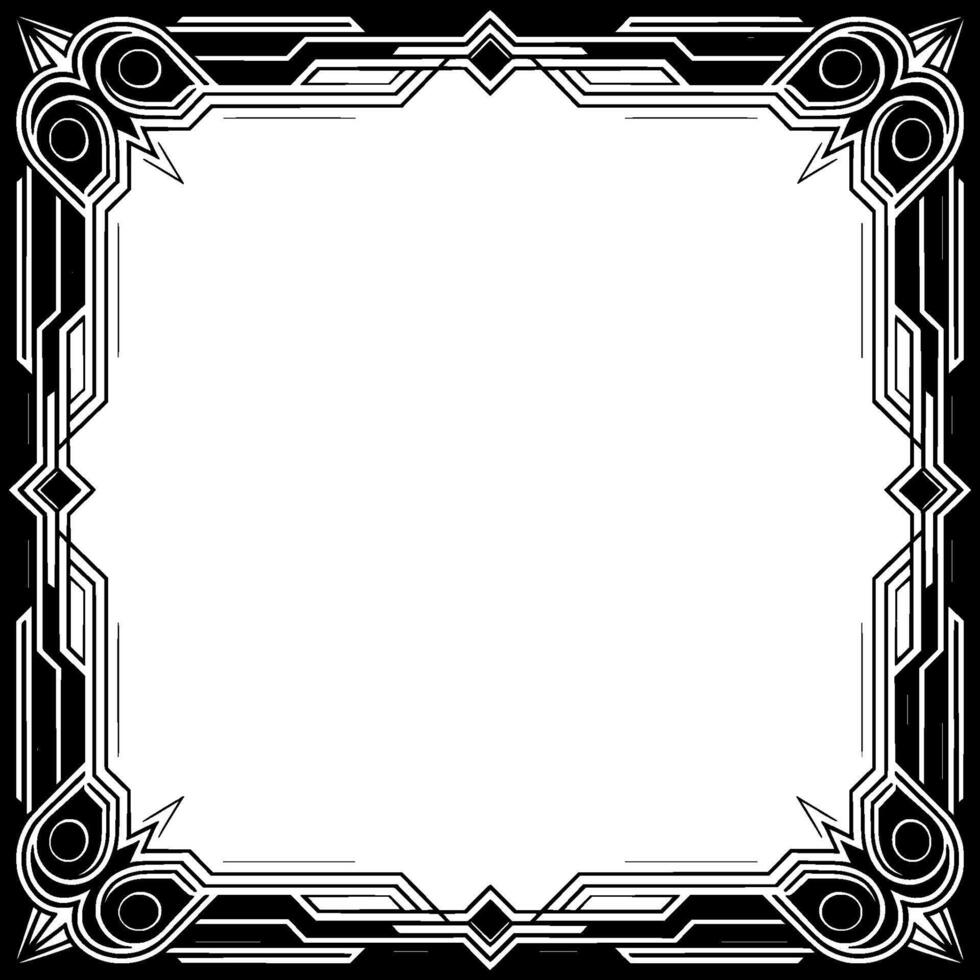 Art Deco Frame Template Geometric Border, Retro for Invitations Documents vector