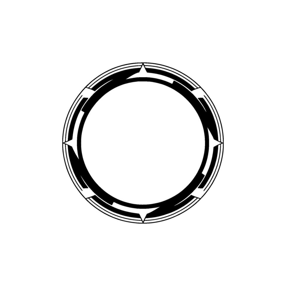 Minimalist Geometric Circle Element, Black and White Illustration vector