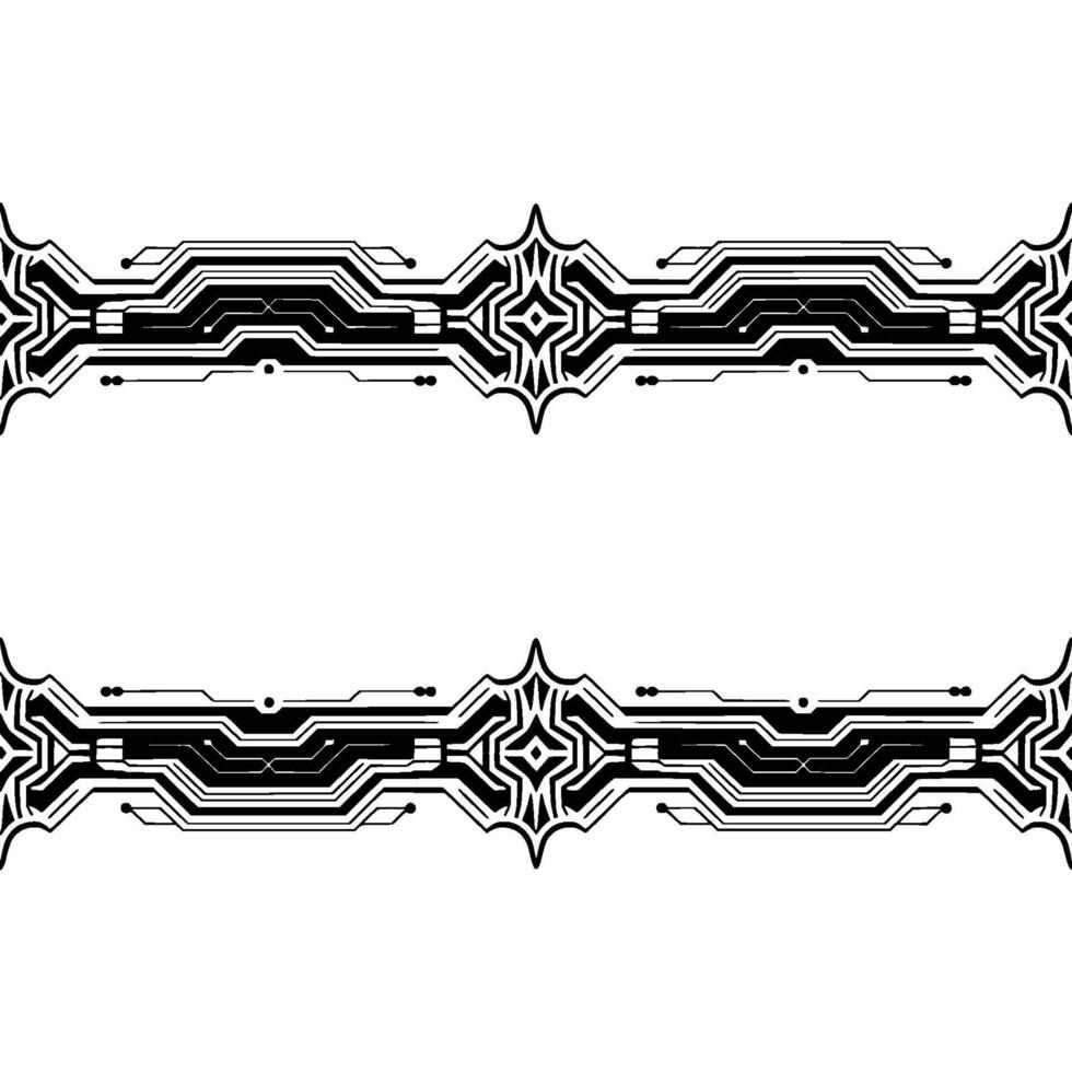 Tech Interface Border Abstract Circuitry Pattern on White Background vector