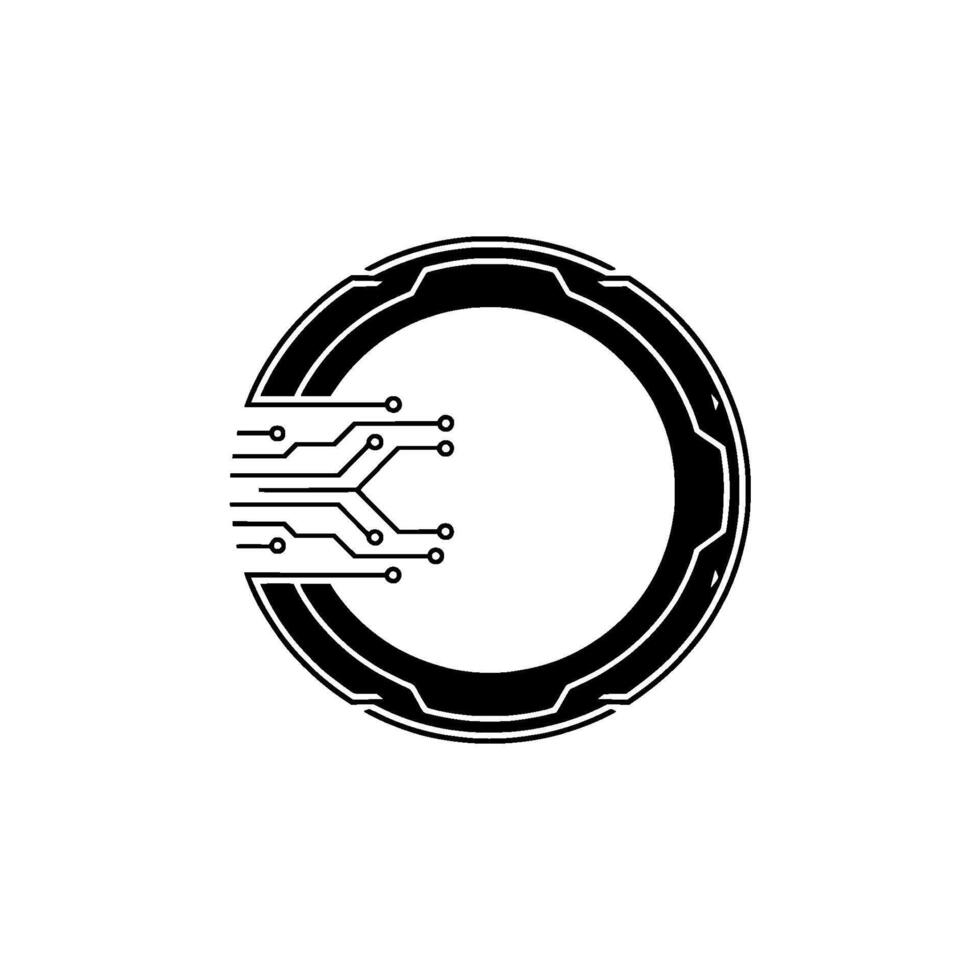 Tech Circuitry Ring Minimalist , Digital Innovation vector