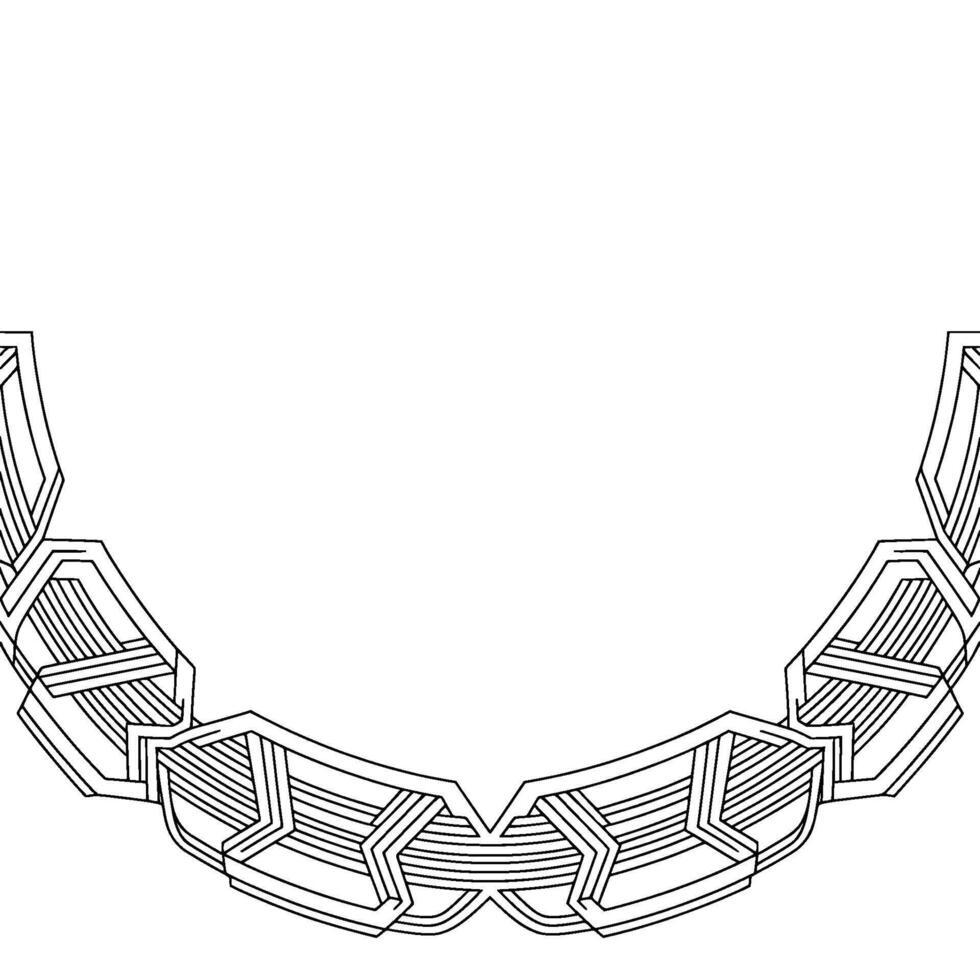 Geometric Line Art Border, Decorative Element, Black and White vector