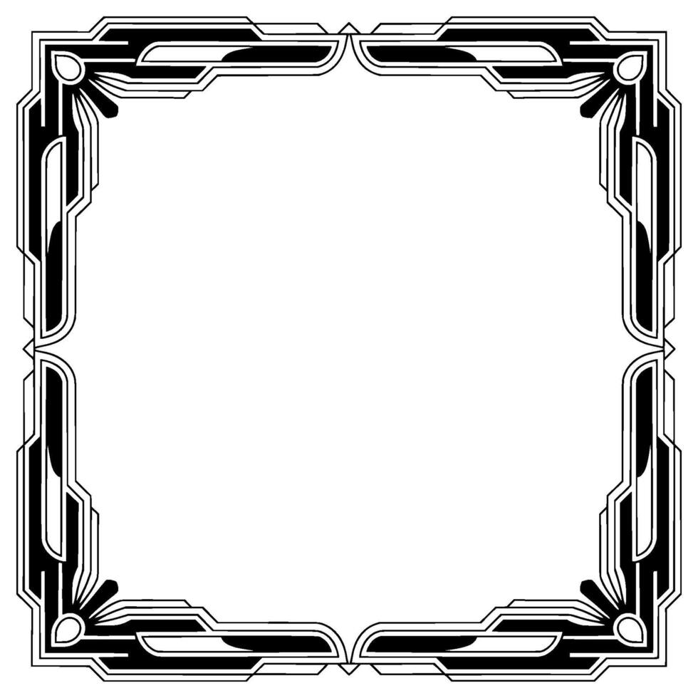 Art Deco Frame, Geometric Border, Black and White , Elegant Decoration vector
