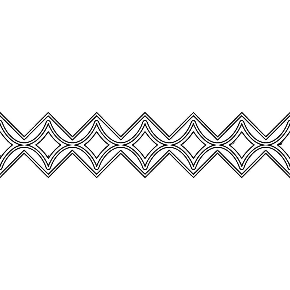 Geometric Silver Pattern Border on White, Art Deco Style vector
