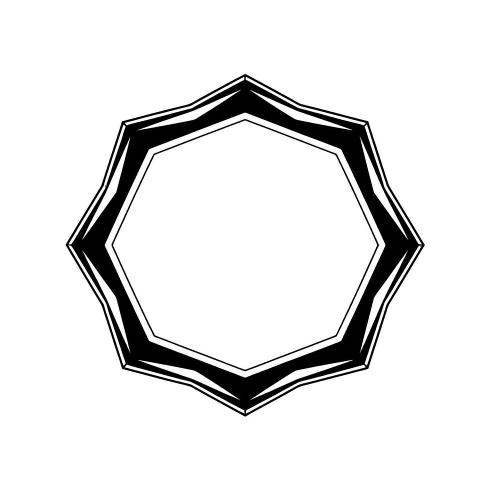 Geometric Abstract Frame Octagon With Layered Shadows, Grayscale vector
