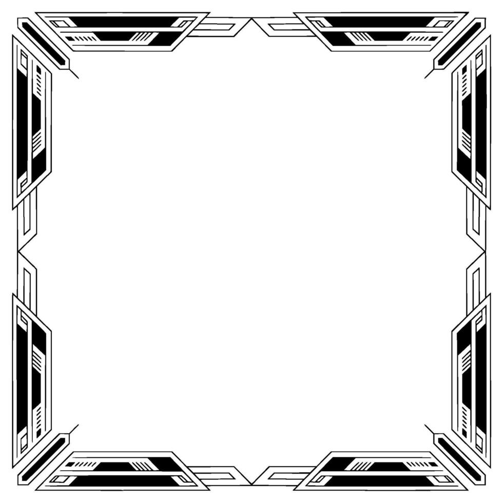 Art Deco Frame, Black and White , Empty Space vector