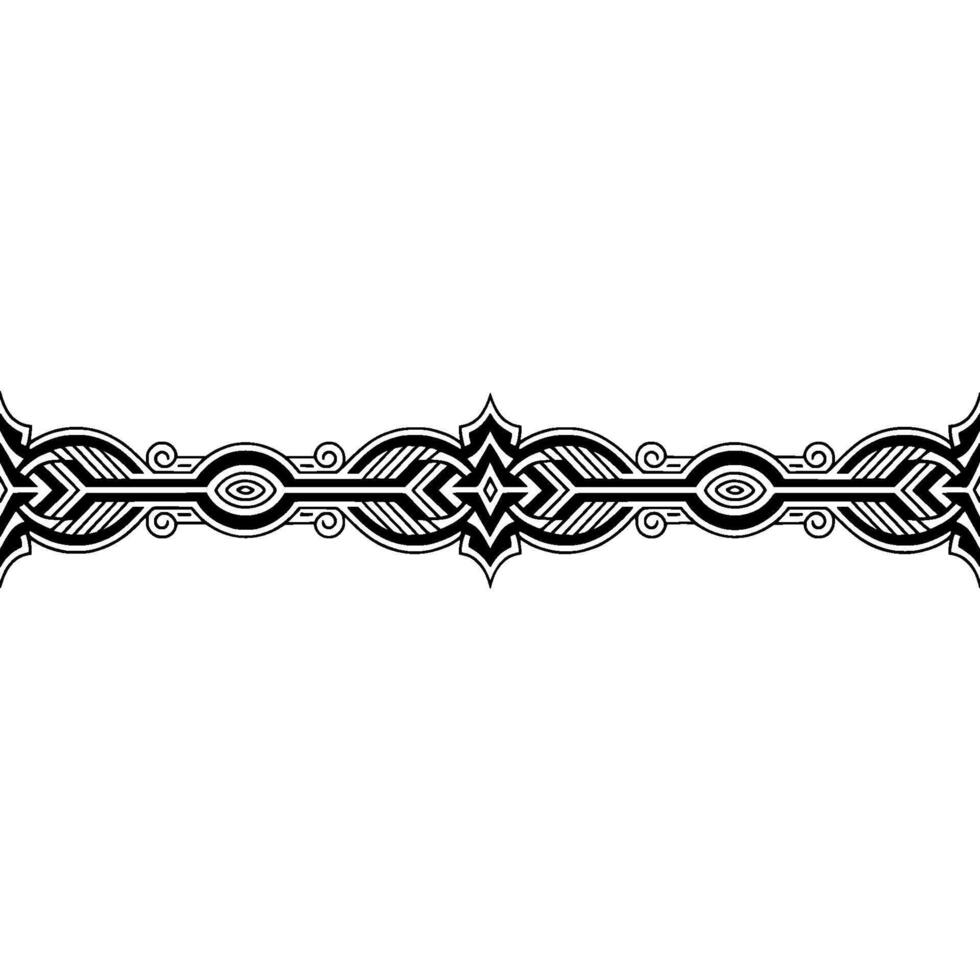 Elegant Black Tribal Border Element on Gradient Background vector