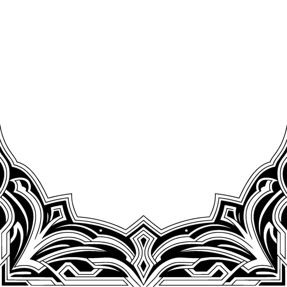 Elegant Black and White Border Ornate Frame, Illustration vector