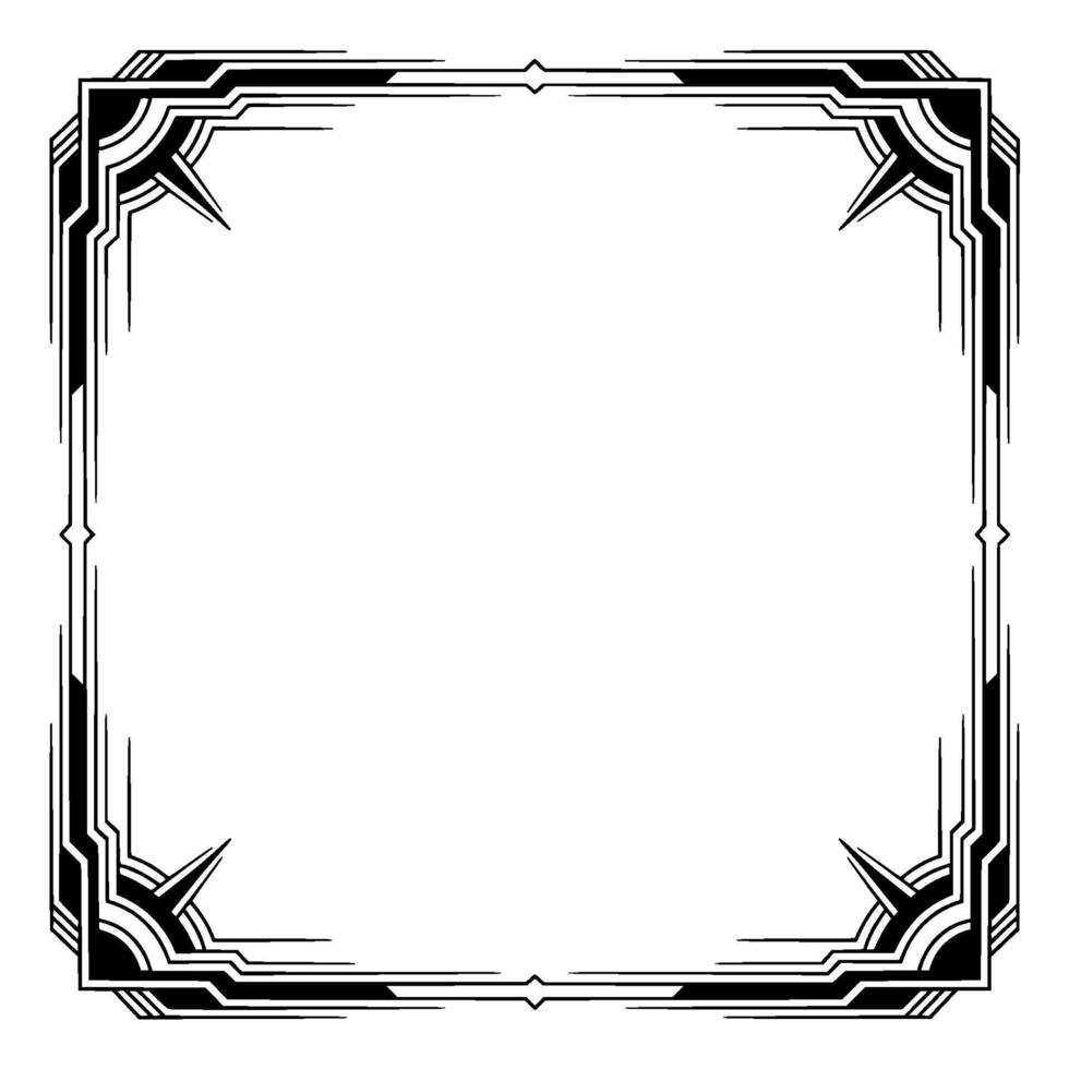 Art Deco Frame With Geometric Lines on White Background vector