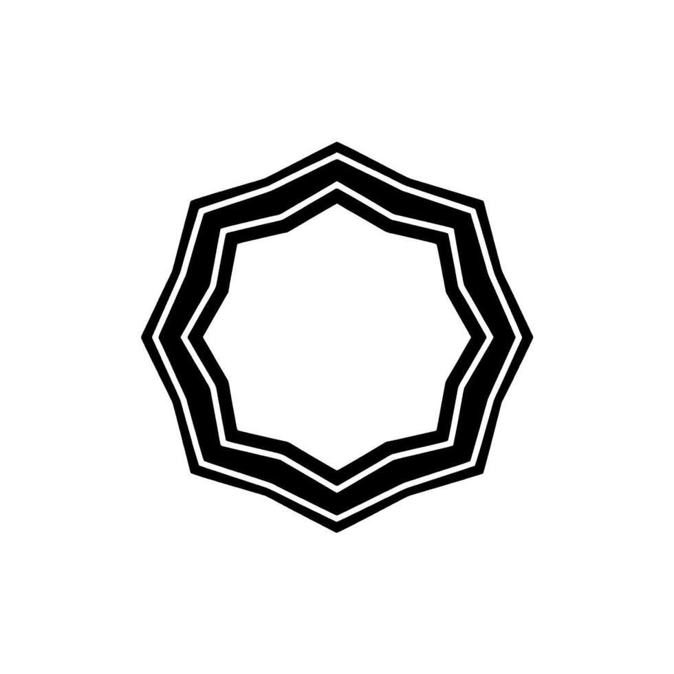 Geometric Black White Starburst Frame on White Background vector