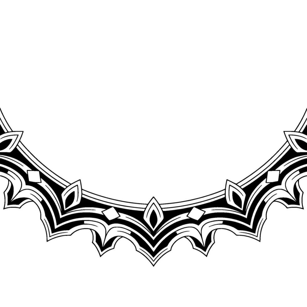 Ornamental Black and White Circular Border Element vector