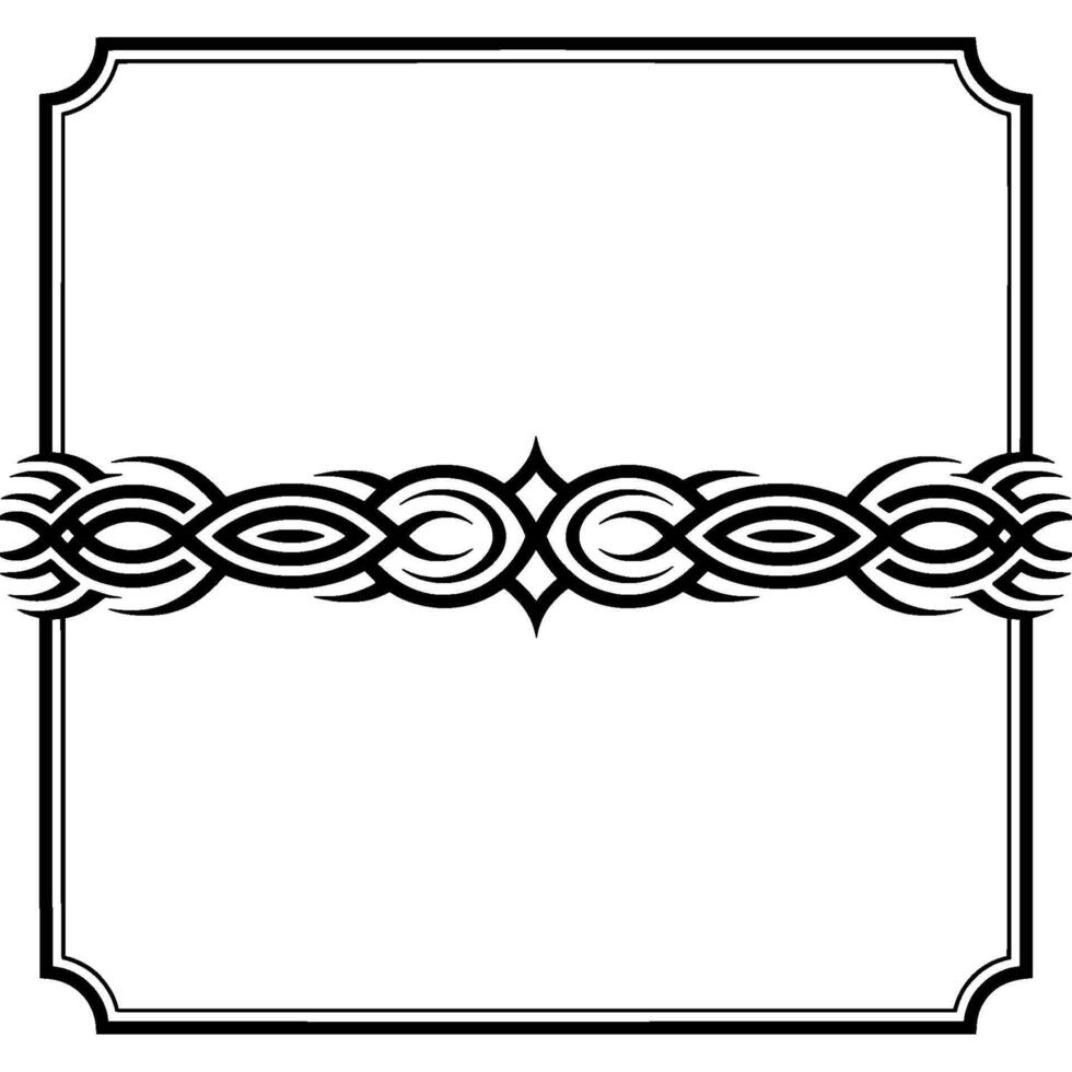 Elegant Black and White Tribal Border With Frame vector