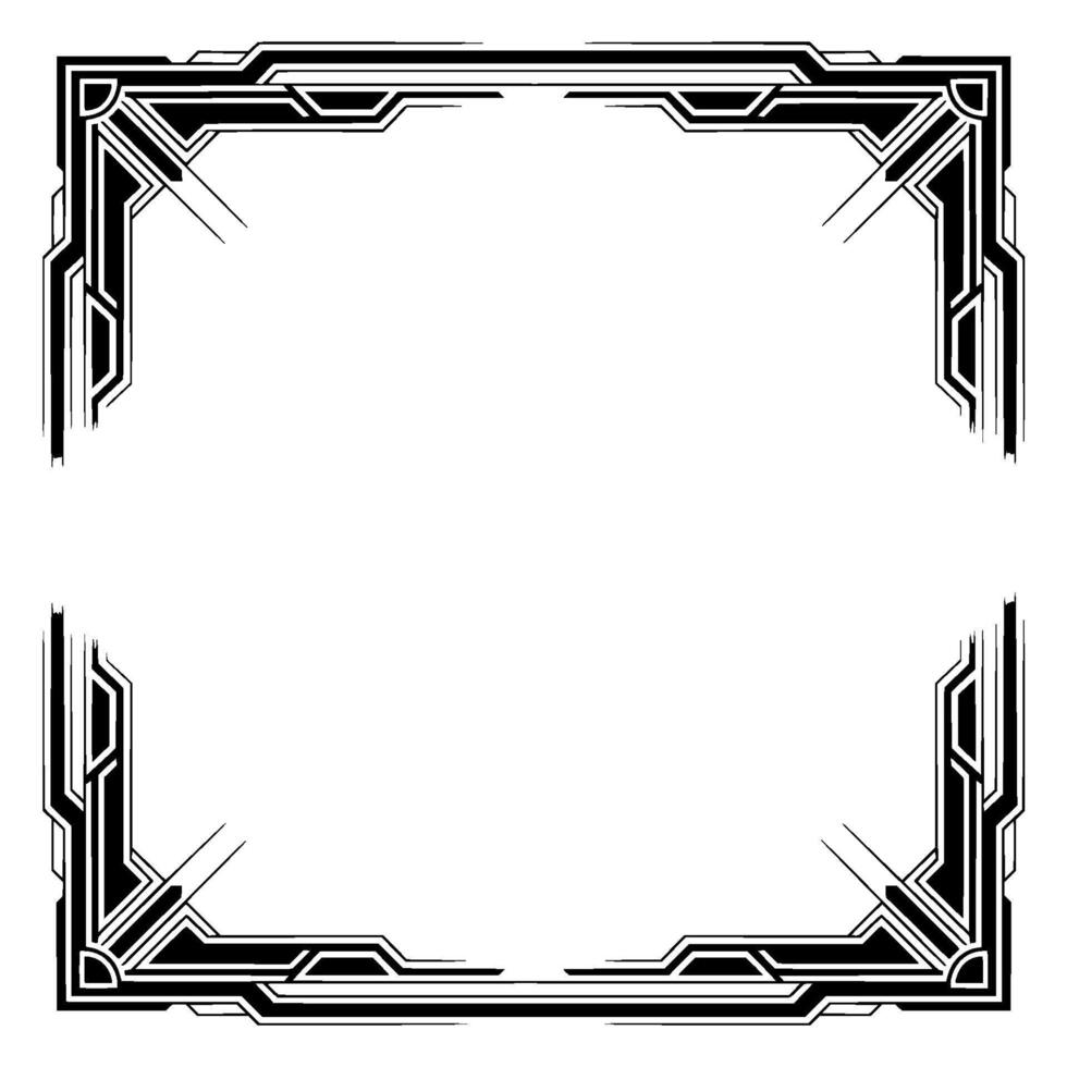 Art Deco Frame Template Elegant Geometric Border vector