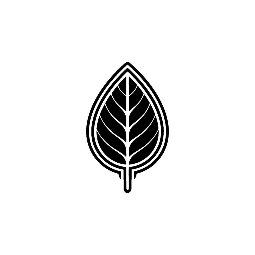 Minimalist Black Leaf On Neutral Background vector