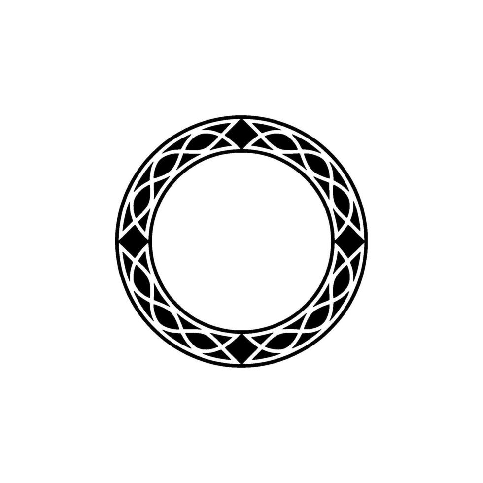 Geometric Circular Ornamental On White Background, Minimalist Aesthetic vector