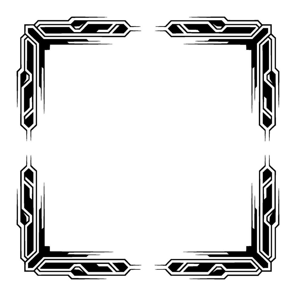 Futuristic Geometric Frame Element Black White Minimalist vector