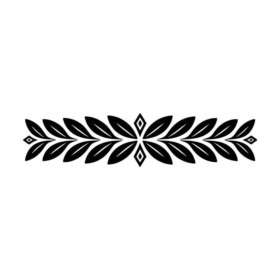 Black Floral Border Element On White Elegant For Decoration vector