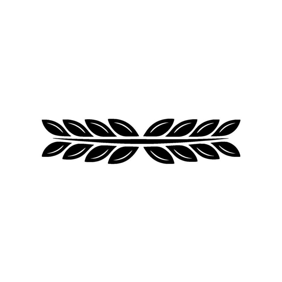 Minimalist Laurel Wreath, Black On White, Illustration vector