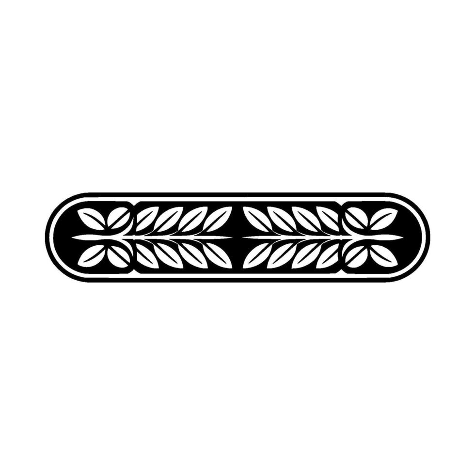 Elegant Botanical Border In Black And White vector