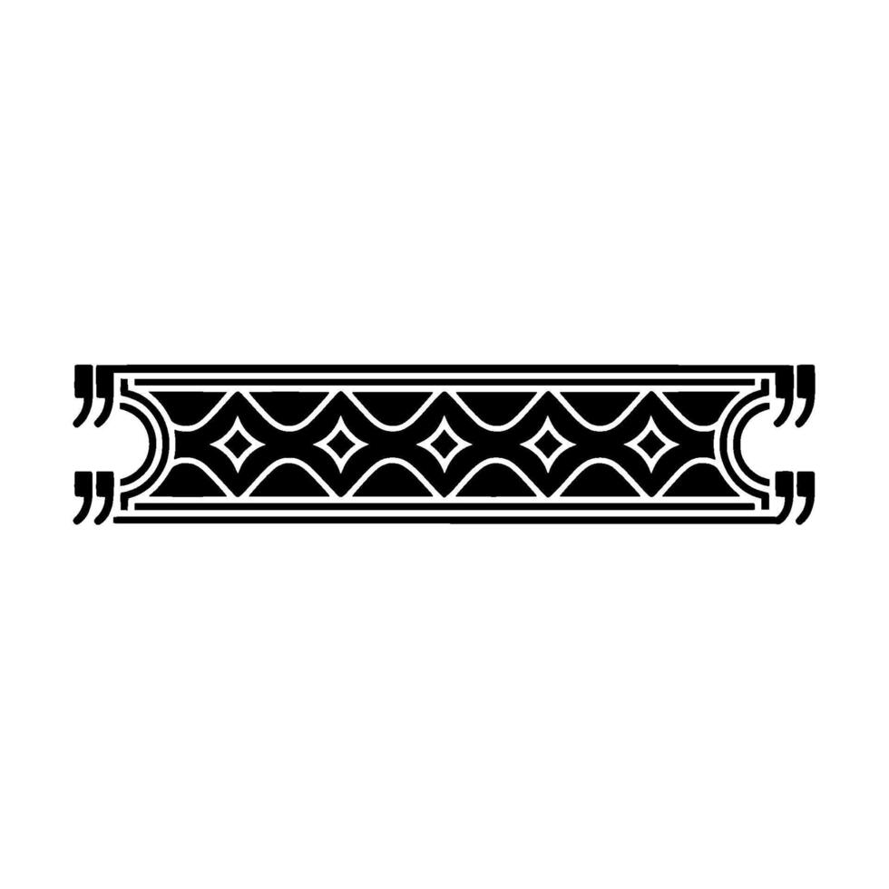Decorative Quote Border Geometric Pattern Black Iconography vector