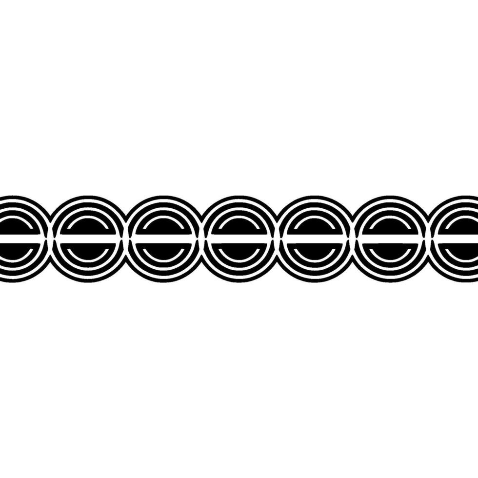Minimalist Geometric Circle Border Black White Repeating Pattern vector