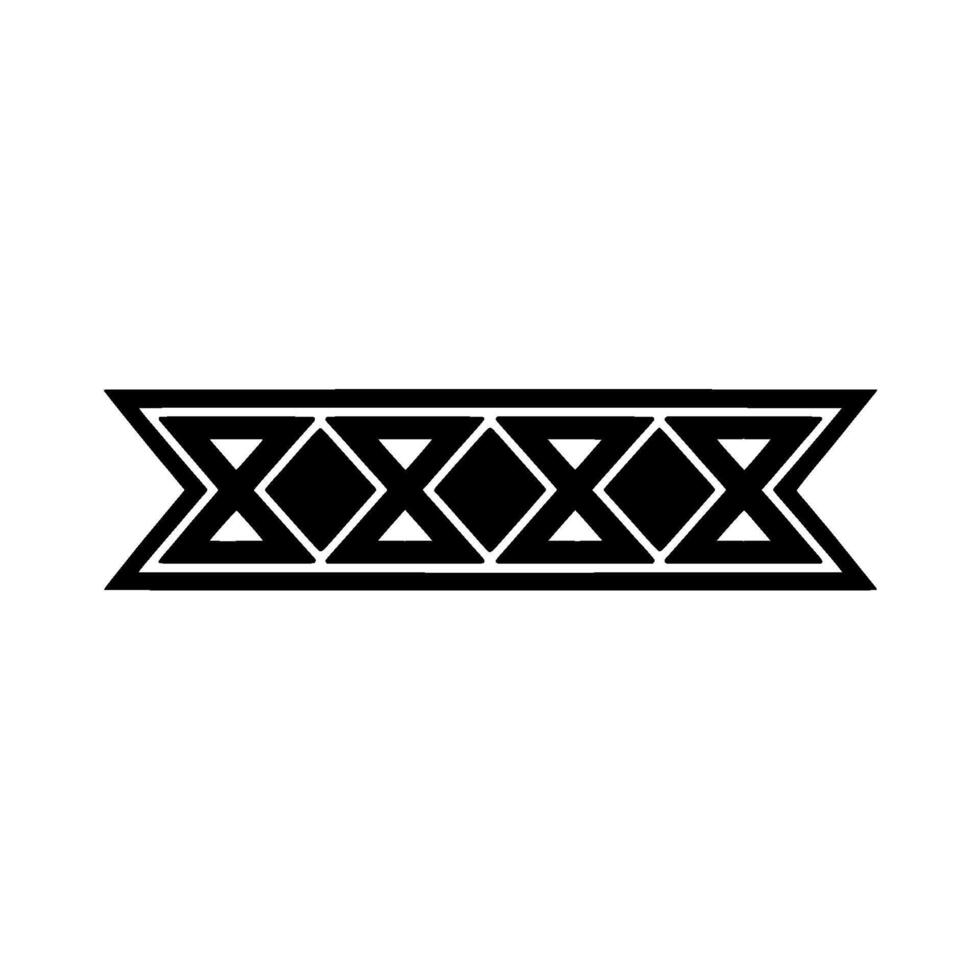 Geometric Black Ornament, Border Element On White Background vector