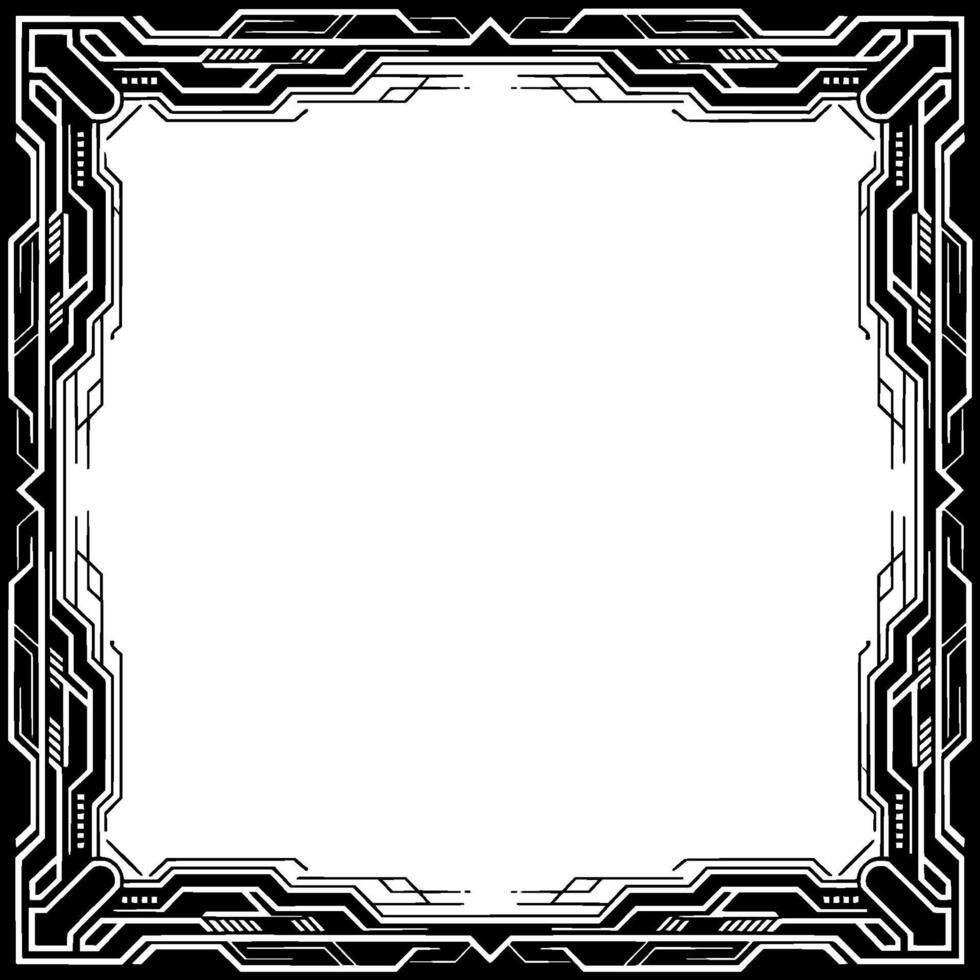 Futuristic Tech Frame Modern Circuitry Border With Gradient Backdrop vector