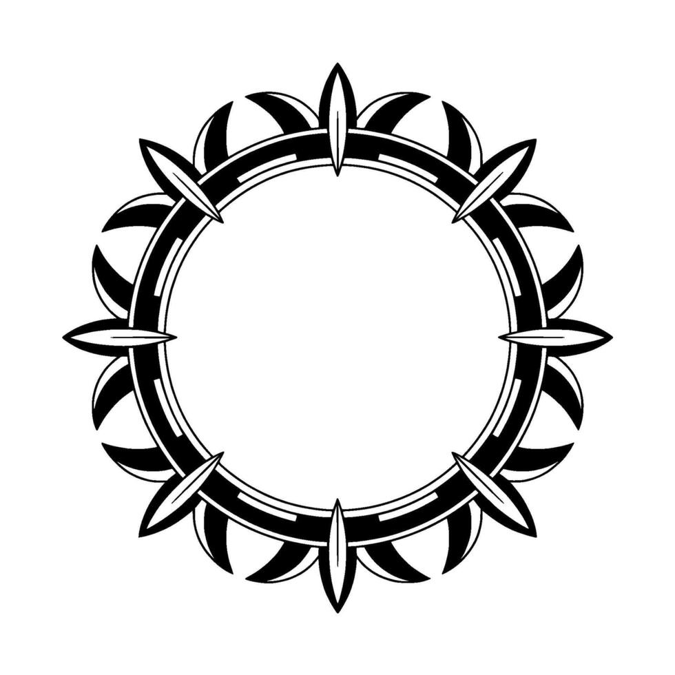 Decorative Black White Circular Frame Minimalist vector