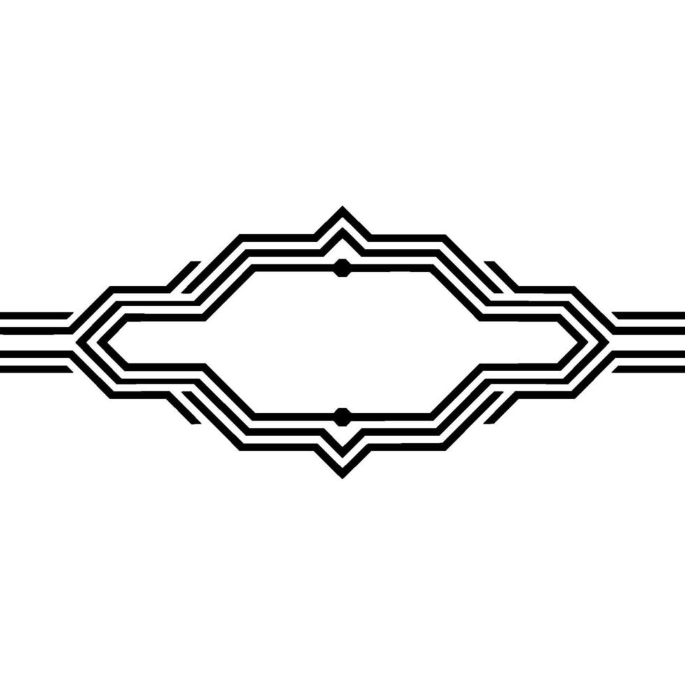 Geometric Minimalist Black Line Art Frame On White Background vector