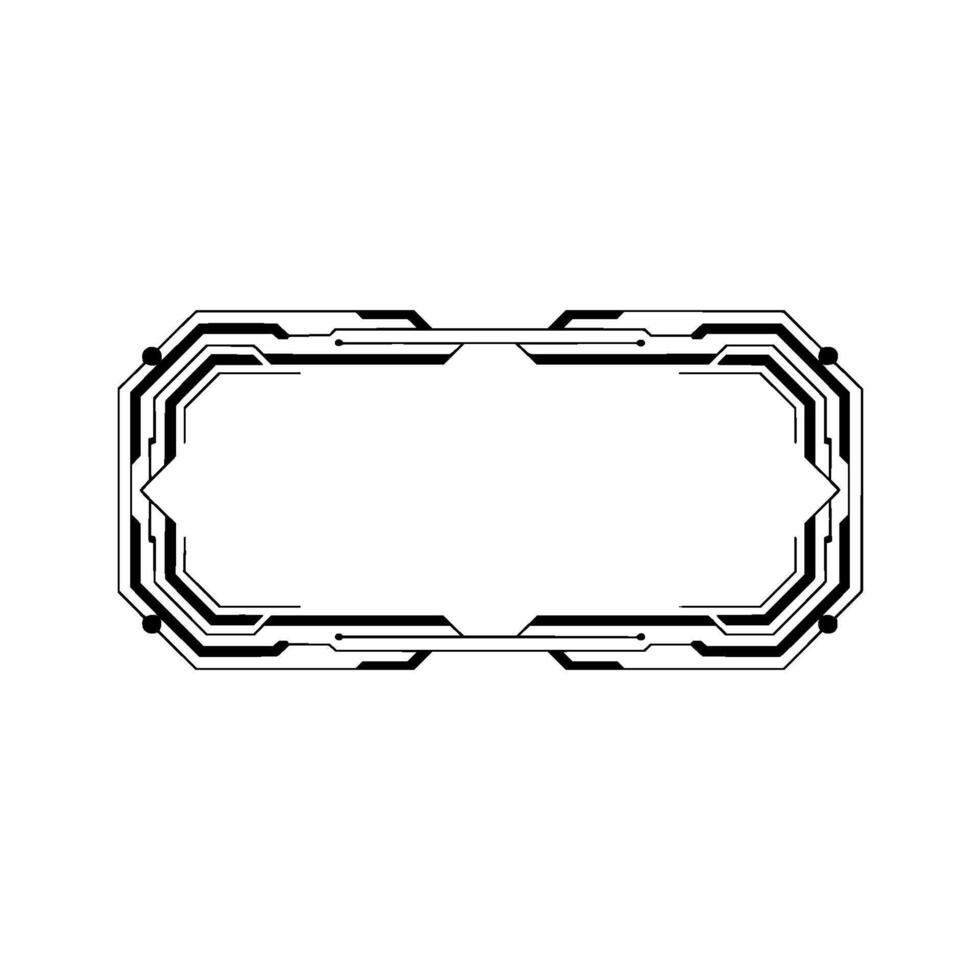 Futuristic Tech Frame, Clean Cyberpunk Style, Illustration vector