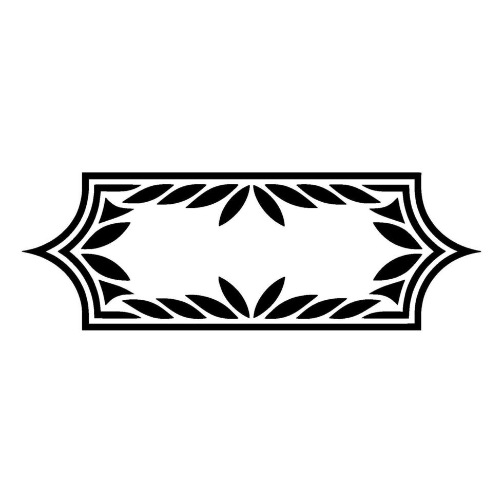 Elegant Floral Frame, Black White Element vector