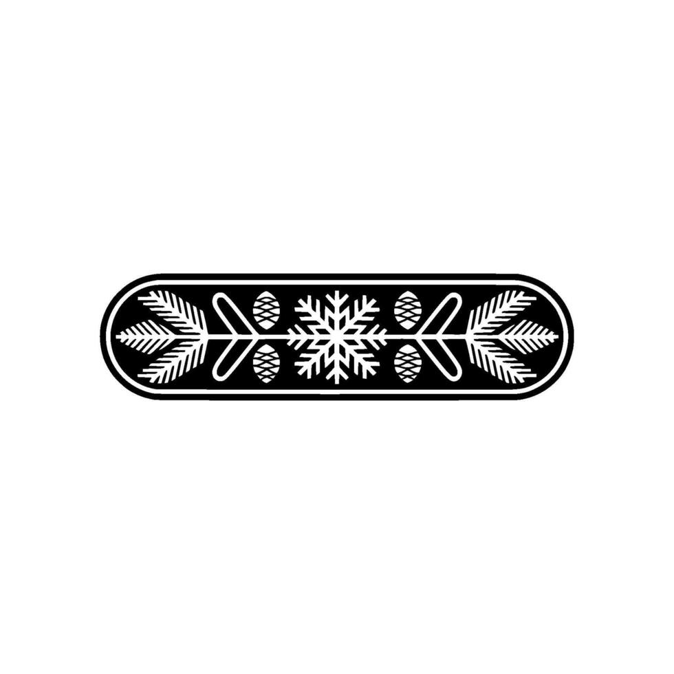 Minimalist Winter Ornament Snowflake, Pine Cones, And Branches vector