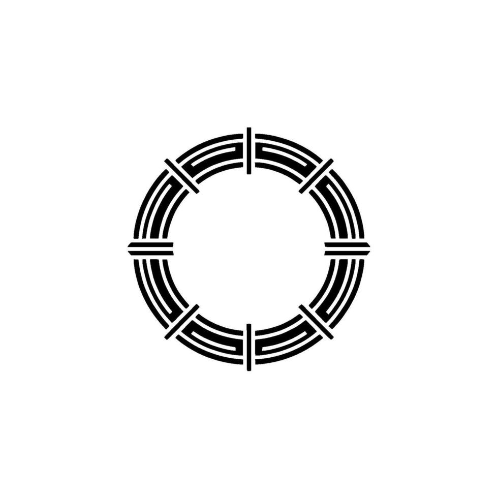 Geometric Ring Symbol In Minimalist Black And White vector