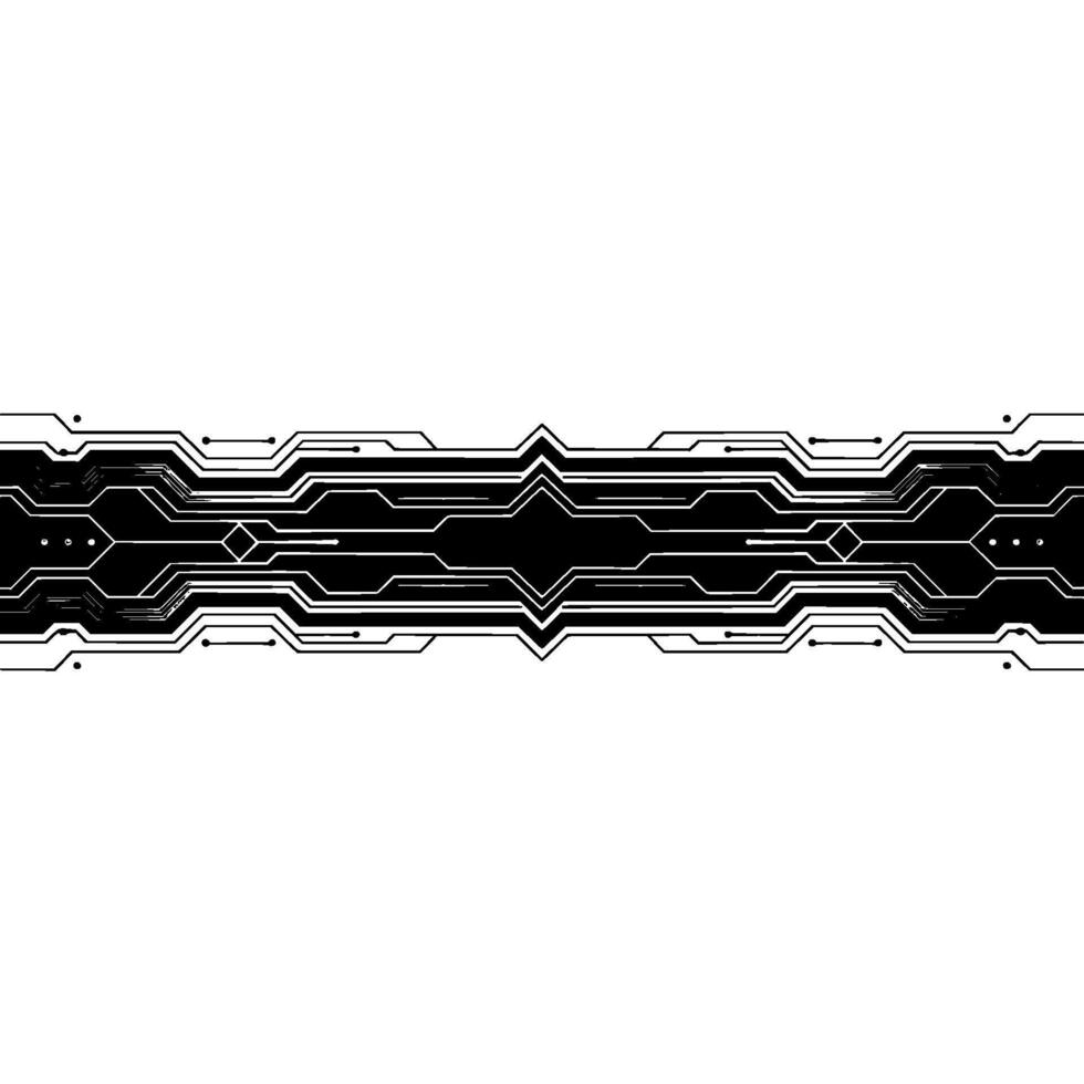 Tech Border Futuristic Circuit Board On White Background vector