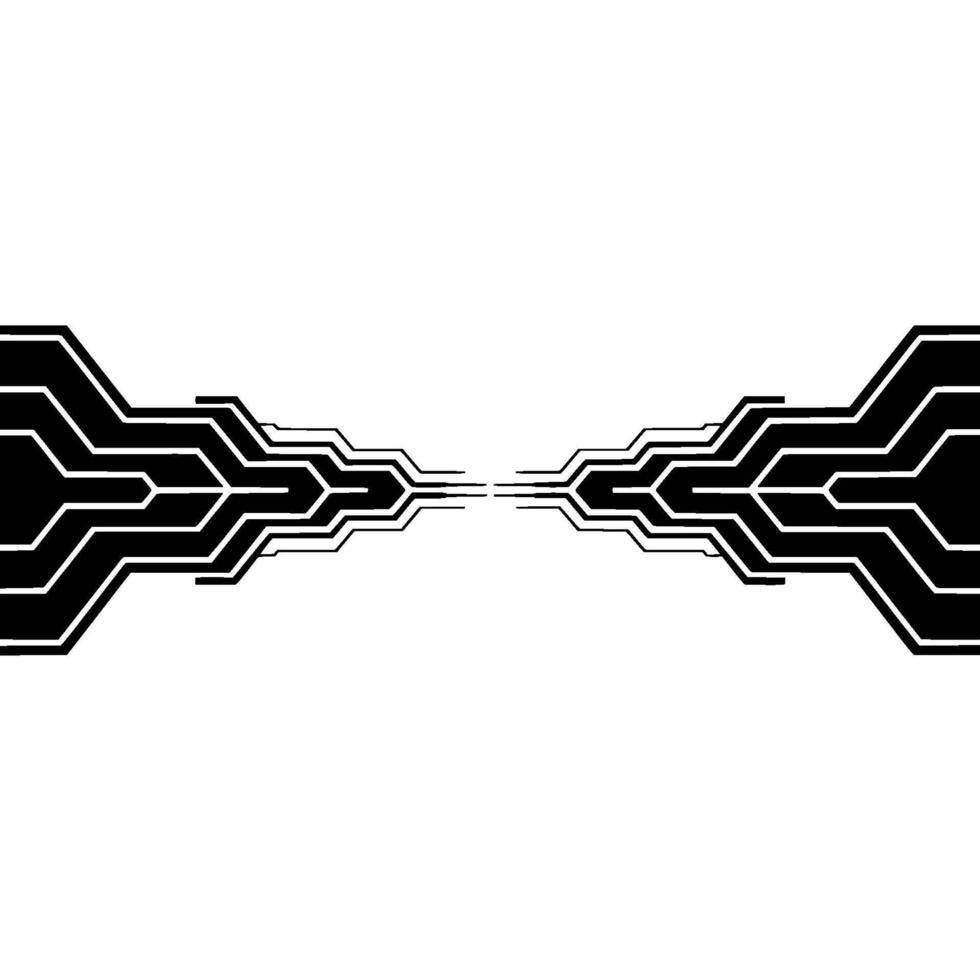 Modern Abstract Circuit Board Symmetry, Technology, Black White vector