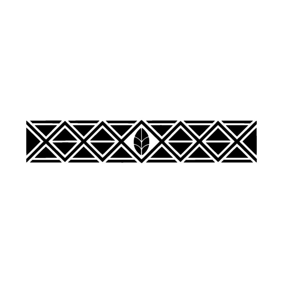 Geometric Border With Leaf Element, Minimalist vector